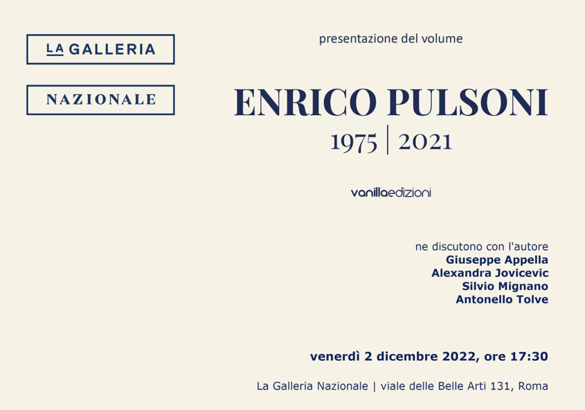 Presentazione della monografia Enrico Pulsoni 1975-2021